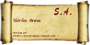 Sörös Anna névjegykártya