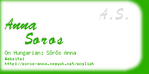 anna soros business card